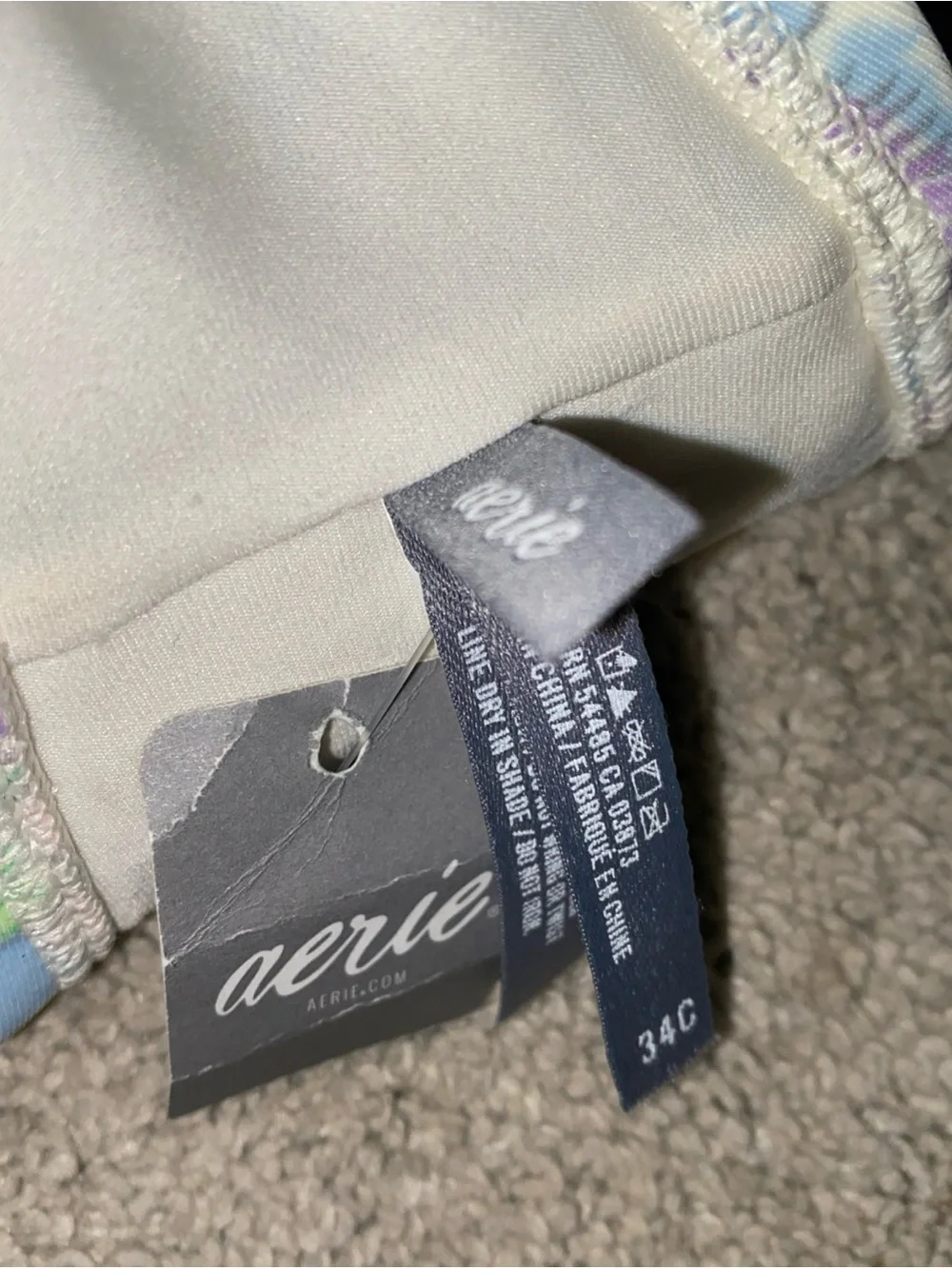 Aerie Holly 34C Bikini Top‎ Strapless NWT Floral Print Underwire